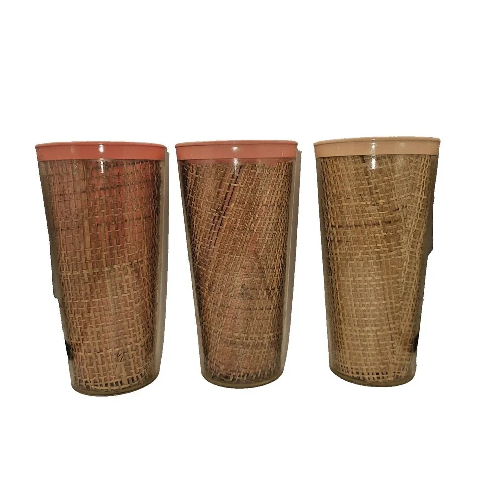 Vintage Raffiaware Tumblers 6 Various Colors *See Note